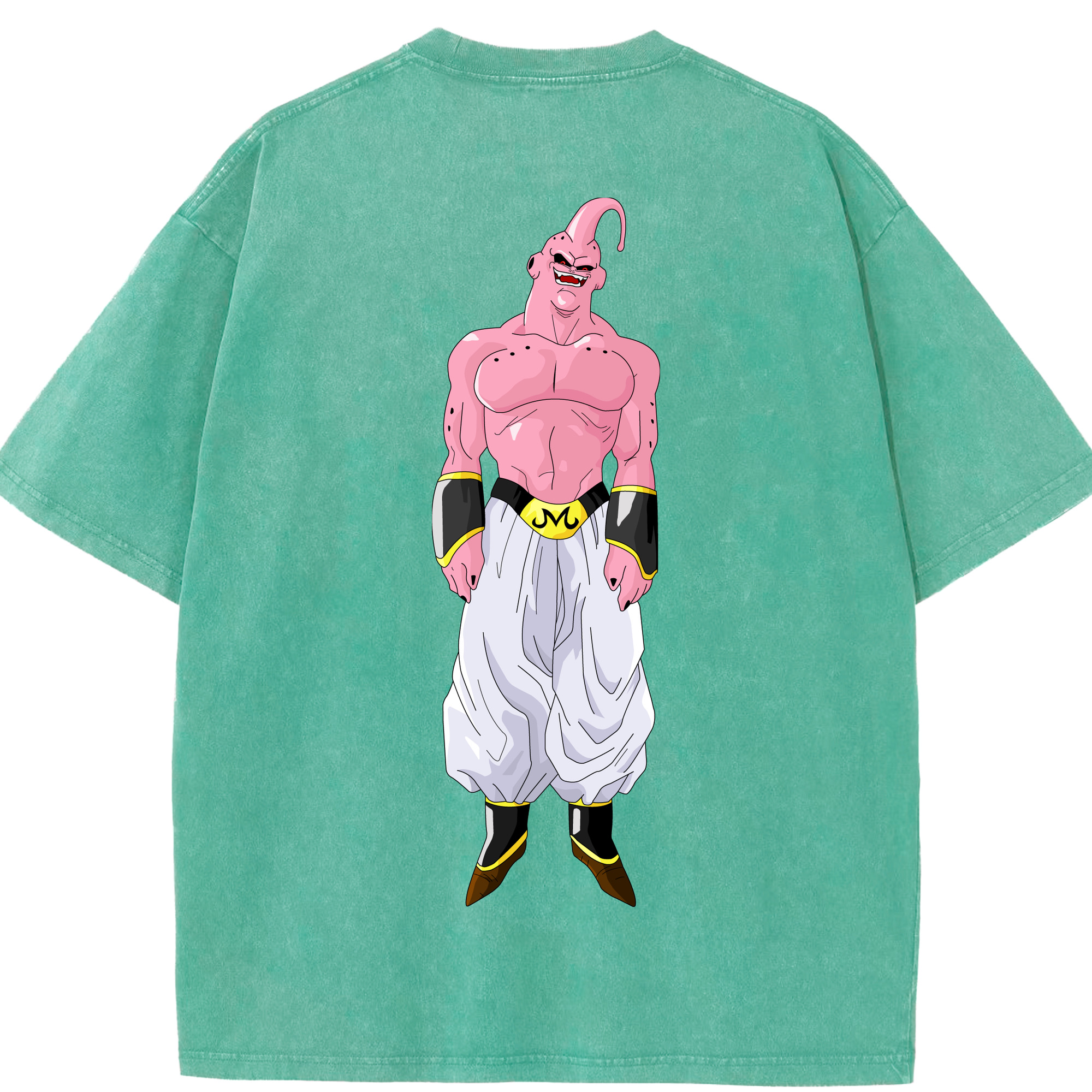 （画像用） ドラゴンボール 魔人ブウ DRAGON BALL Majin Buu 綿100% ヴィンテージ風 半袖Tシャツ（背面プリント）